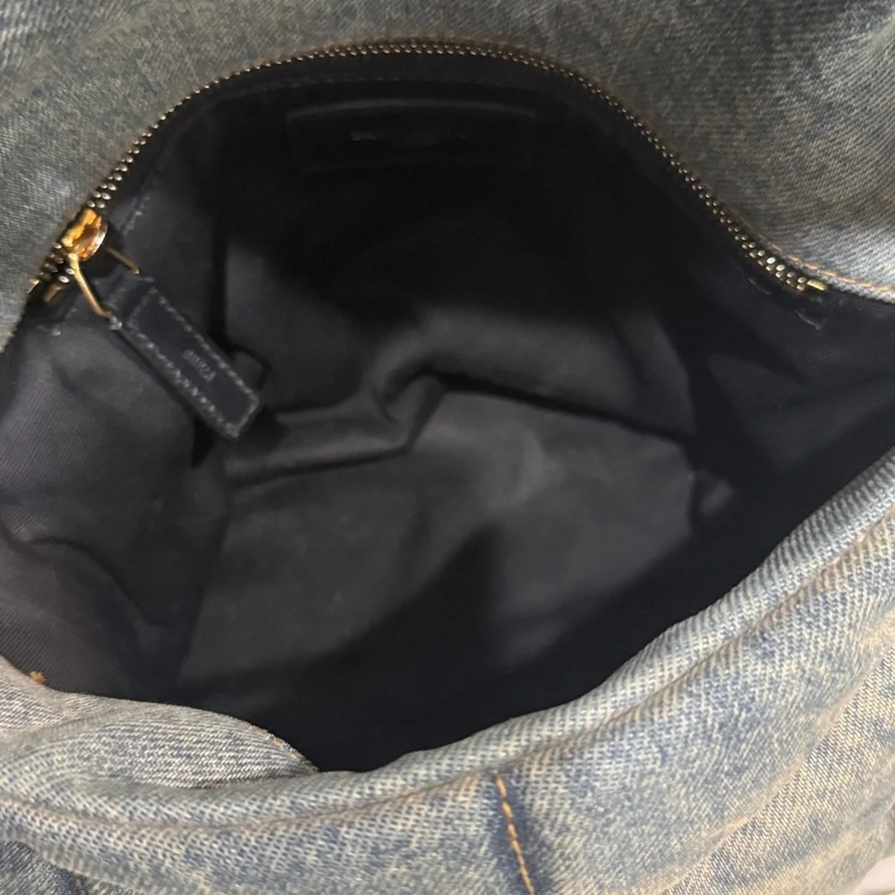 YSL Denim Quilted Medium Puffer Bag - Picture 7 of 12